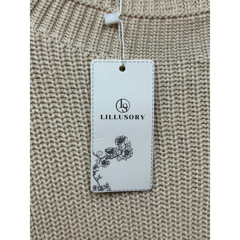Crew Neck Short Sleeve Knit Sweater - Cream - Picture 6 of 8